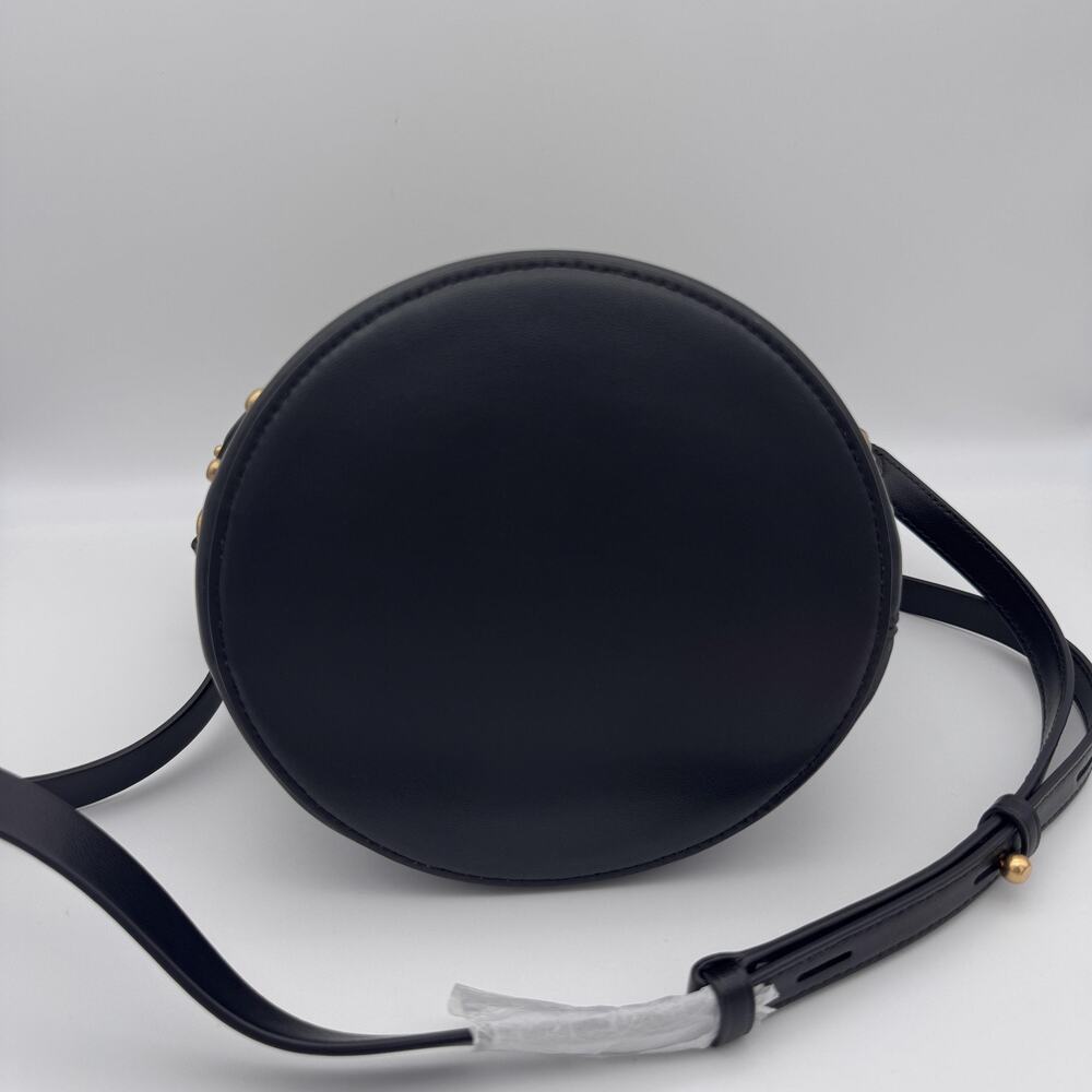 Rebecca Minkoff Evil Eye Bucket Bag Studded Leather Canvas Crossbody Black NEW - Picture 10 of 16